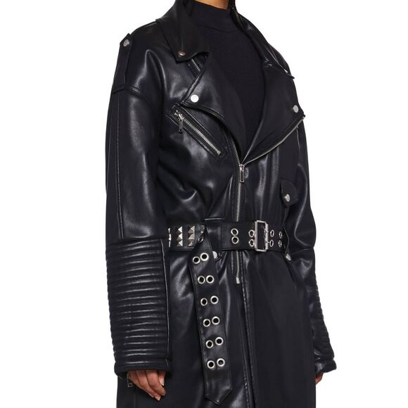 Current Mood Circuit Breaker Moto Trench Coat - Picture 3 of 6